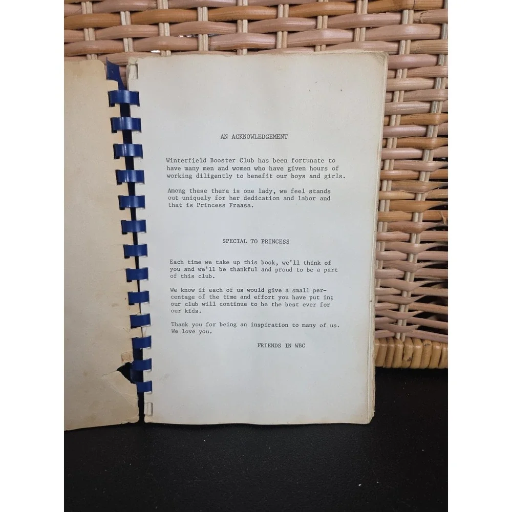 Winterfield Booster Club WBC Cookbook Charlotte, North Carolina‎ Vintage Local